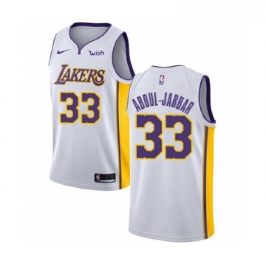 Womens Los Angeles Lakers 33 Kareem Abdul Jabbar Authentic White Basketball Jersey Association Editi