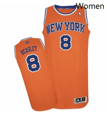 Womens Adidas New York Knicks 8 Michael Beasley Authentic Orange Alternate NBA Jersey