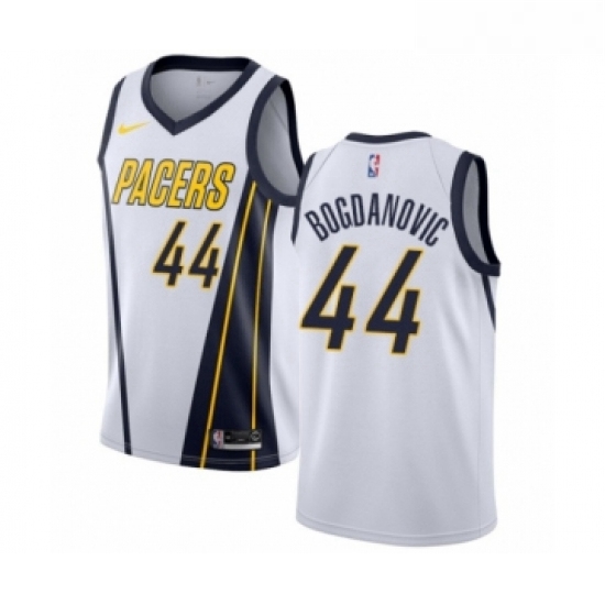 Womens Nike Indiana Pacers 44 Bojan Bogdanovic White Swingman Jersey Earned Edition