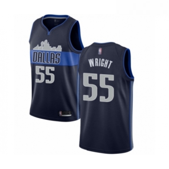 Womens Dallas Mavericks 55 Delon Wright Swingman Navy Blue Basketball Jersey Statement Edition