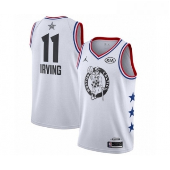 Womens Jordan Boston Celtics 11 Kyrie Irving Swingman White 2019 All Star Game Basketball Jersey