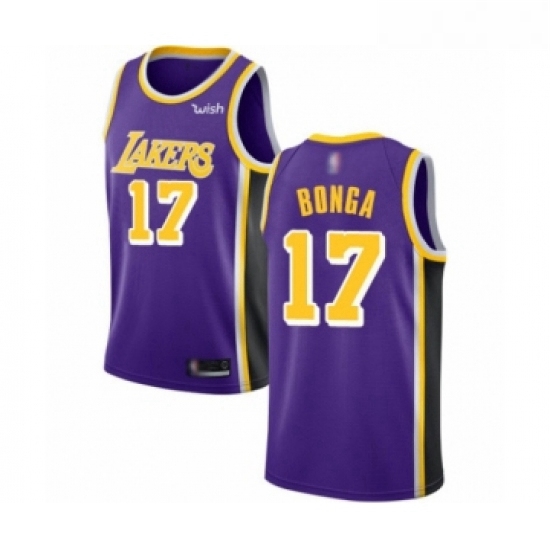 Womens Los Angeles Lakers 17 Isaac Bonga Authentic Purple Basketball Jersey Statement Edition