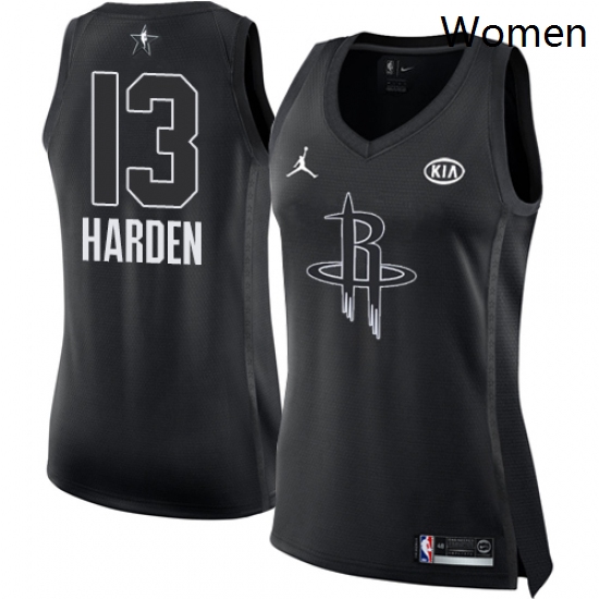 Womens Nike Jordan Houston Rockets 13 James Harden Swingman Black 2018 All Star Game NBA Jersey