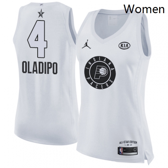 Womens Nike Jordan Indiana Pacers 4 Victor Oladipo Swingman White 2018 All Star Game NBA Jersey