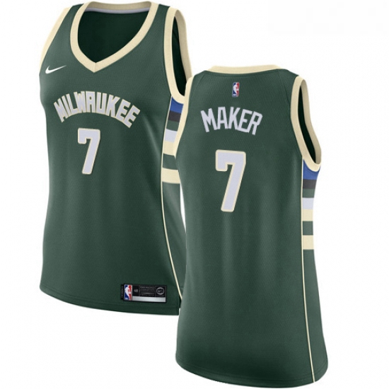 Womens Nike Milwaukee Bucks 7 Thon Maker Authentic Green Road NBA Jersey Icon Edition