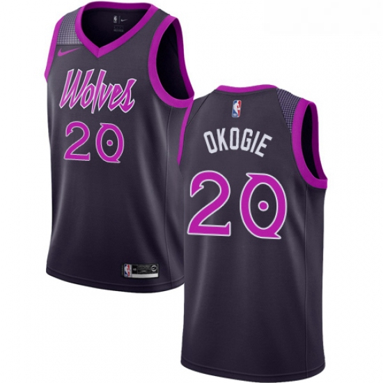 Womens Nike Minnesota Timberwolves 20 Josh Okogie Swingman Purple NBA Jersey City Edition