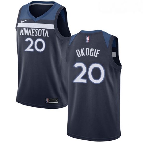 Womens Nike Minnesota Timberwolves 20 Josh Okogie Swingman Navy Blue NBA Jersey Icon Edition