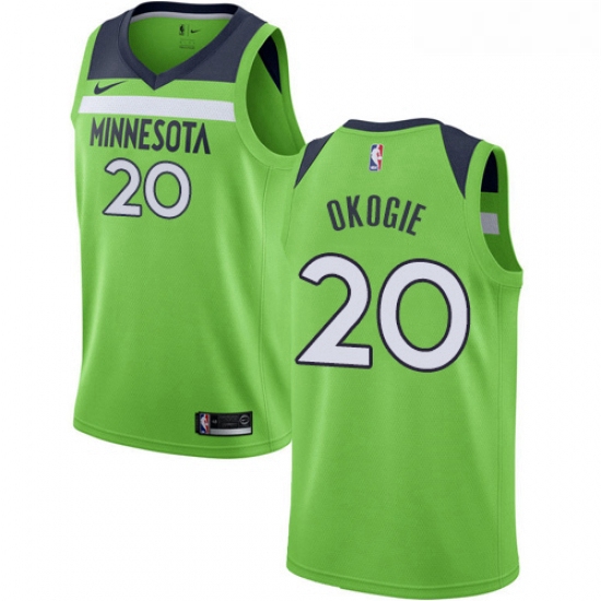 Womens Nike Minnesota Timberwolves 20 Josh Okogie Authentic Green NBA Jersey Statement Edition