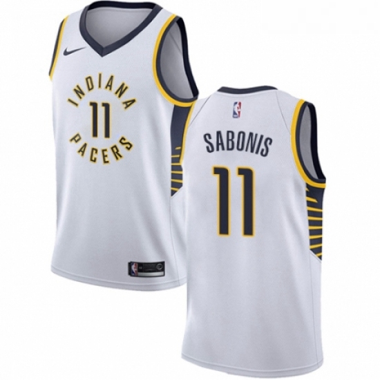 Womens Nike Indiana Pacers 11 Domantas Sabonis Authentic White NBA Jersey Association Edition