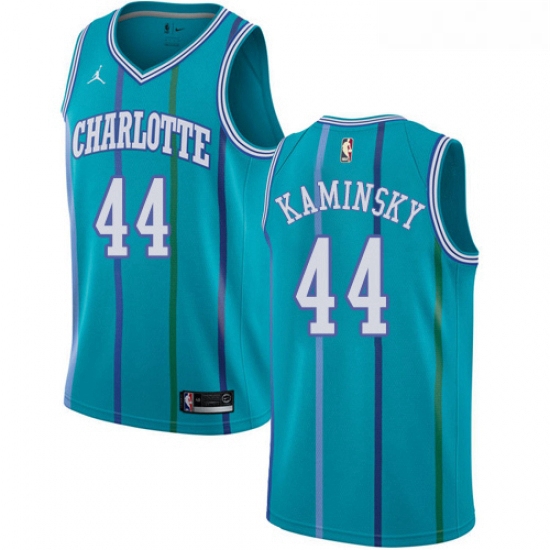 Womens Nike Jordan Charlotte Hornets 44 Frank Kaminsky Authentic Aqua Hardwood Classics NBA Jersey