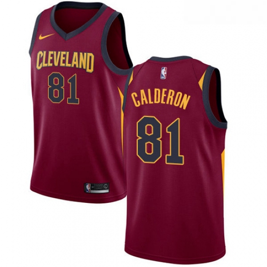 Womens Nike Cleveland Cavaliers 81 Jose Calderon Swingman Maroon Road NBA Jersey Icon Edition