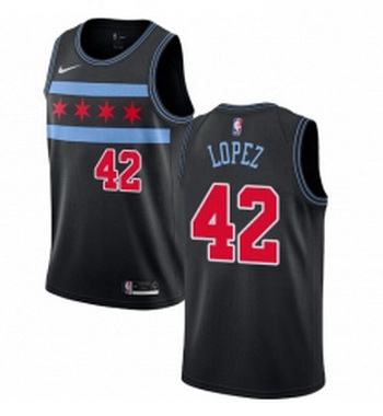 Womens Nike Chicago Bulls 42 Robin Lopez Swingman Black NBA Jersey City Edition