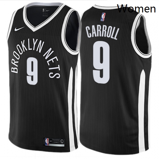 Womens Nike Brooklyn Nets 9 DeMarre Carroll Swingman Black NBA Jersey City Edition