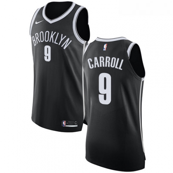 Womens Nike Brooklyn Nets 9 DeMarre Carroll Authentic Black Road NBA Jersey Icon Edition