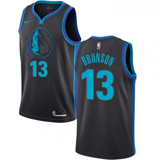 Womens Nike Dallas Mavericks 13 Jalen Brunson Swingman Charcoal NBA Jersey City Edition