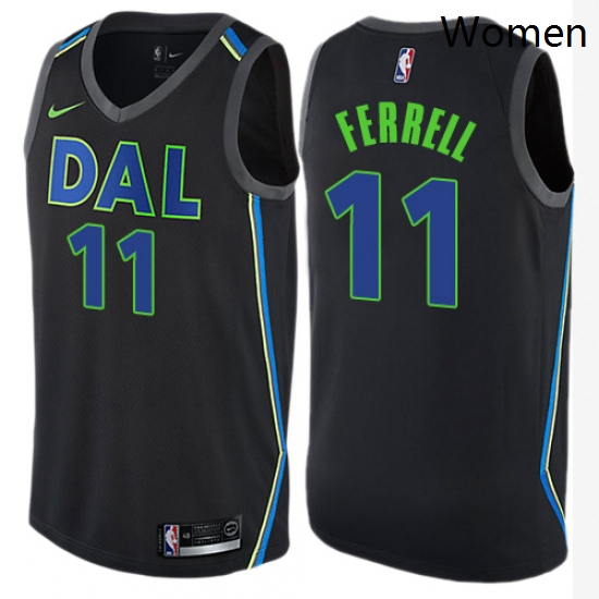 Womens Nike Dallas Mavericks 11 Yogi Ferrell Swingman Black NBA Jersey City Edition