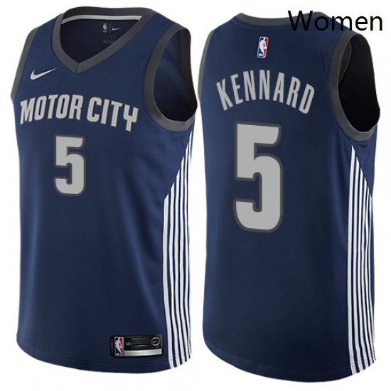 Womens Nike Detroit Pistons 5 Luke Kennard Swingman Navy Blue NBA Jersey City Edition