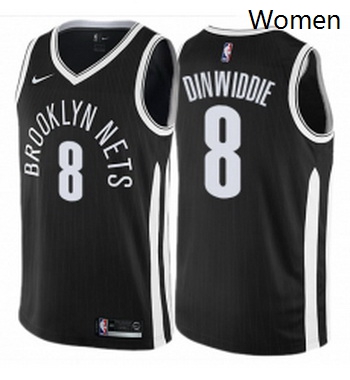 Womens Nike Brooklyn Nets 8 Spencer Dinwiddie Swingman Black NBA Jersey City Edition