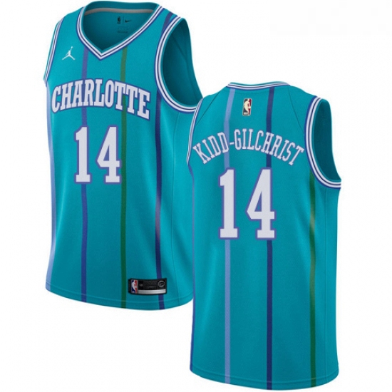 Womens Nike Jordan Charlotte Hornets 14 Michael Kidd Gilchrist Swingman Aqua Hardwood Classics NBA J