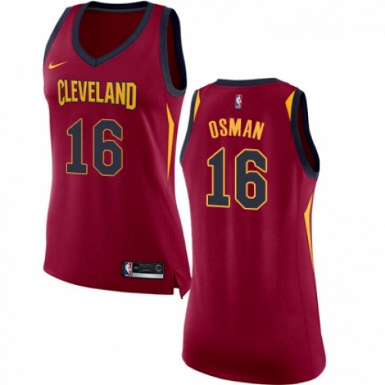 Womens Nike Cleveland Cavaliers 16 Cedi Osman Swingman Maroon NBA Jersey Icon Edition