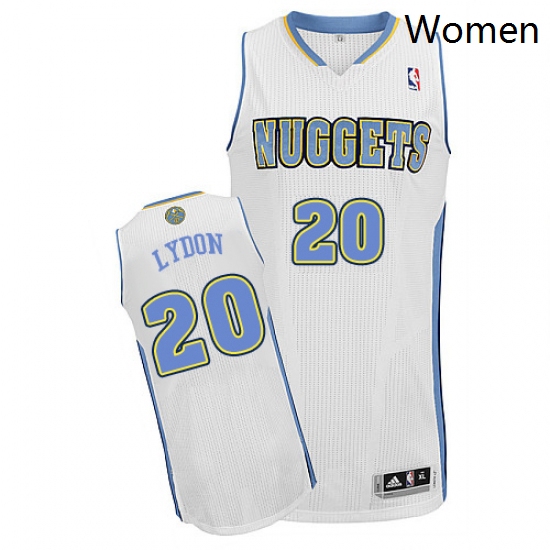 Womens Adidas Denver Nuggets 20 Tyler Lydon Authentic White Home NBA Jersey