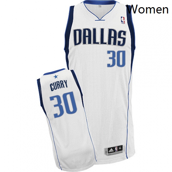 Womens Adidas Dallas Mavericks 30 Seth Curry Authentic White Home NBA Jersey