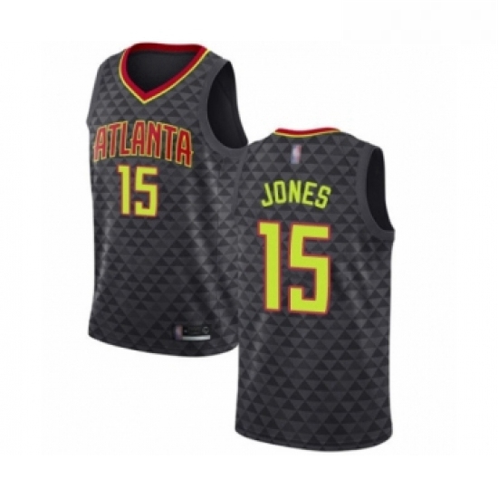 Womens Atlanta Hawks 15 Damian Jones Authentic Black Basketball Jersey Icon Edition