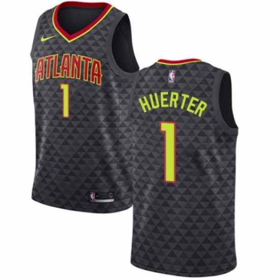 Womens Nike Atlanta Hawks 1 Kevin Huerter Authentic Black NBA Jersey Icon Edition