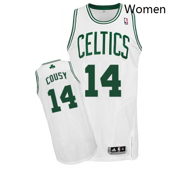 Womens Adidas Boston Celtics 14 Bob Cousy Authentic White Home NBA Jersey