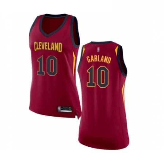 Womens Cleveland Cavaliers 10 Darius Garland Authentic Maroon Basketball Jersey Icon Edition