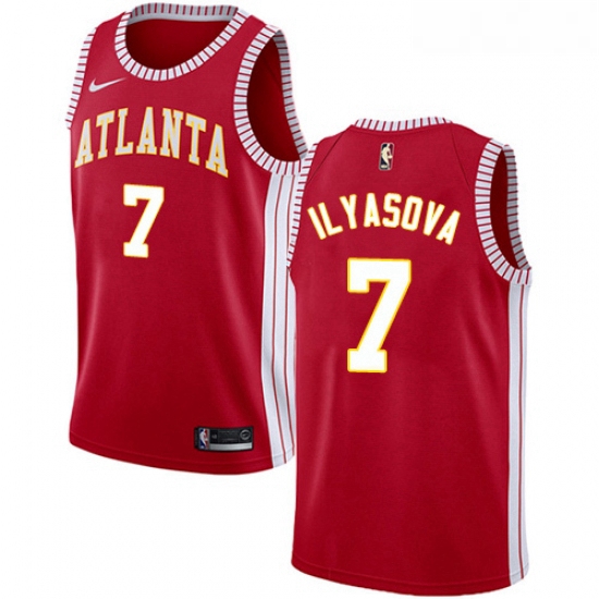 Womens Nike Atlanta Hawks 7 Ersan Ilyasova Authentic Red NBA Jersey Statement Edition