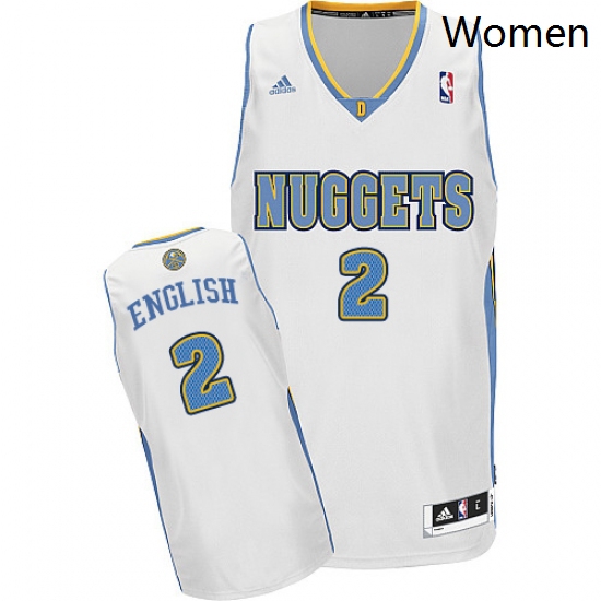 Womens Adidas Denver Nuggets 2 Alex English Swingman White Home 