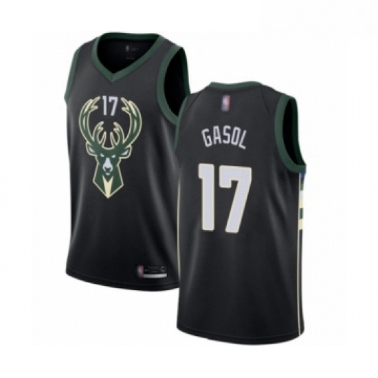 Womens Milwaukee Bucks 17 Pau Gasol Swingman Black Basketball Jersey Statement Edition