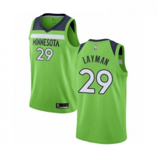 Womens Minnesota Timberwolves 29 Jake Layman Swingman Green Bask