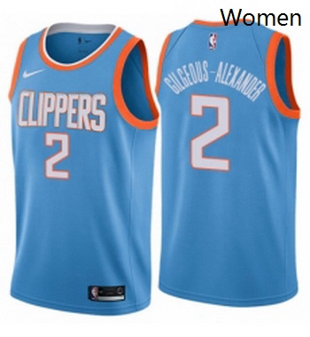 Womens Nike Los Angeles Clippers 2 Shai Gilgeous Alexander Swingman Blue NBA Jersey City Edition