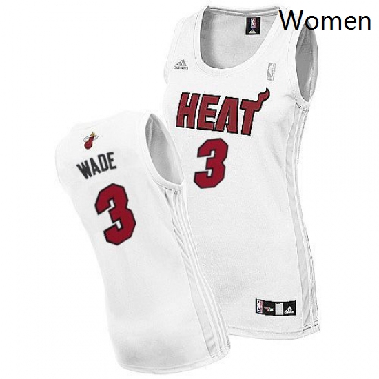 Womens Adidas Miami Heat 3 Dwyane Wade Swingman White Home NBA J