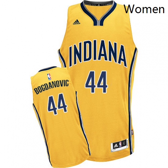 Womens Adidas Indiana Pacers 44 Bojan Bogdanovic Swingman Gold Alternate NBA Jersey