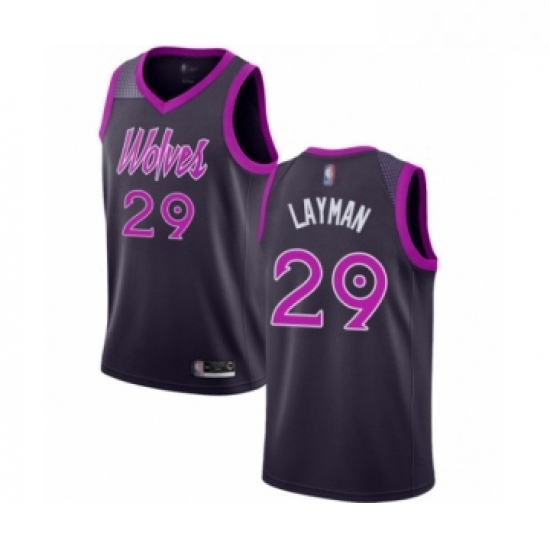 Womens Minnesota Timberwolves 29 Jake Layman Swingman Purple Basketball Jersey City Edition