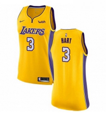 Womens Nike Los Angeles Lakers 3 Josh Hart Swingman Gold NBA Jersey Icon Edition