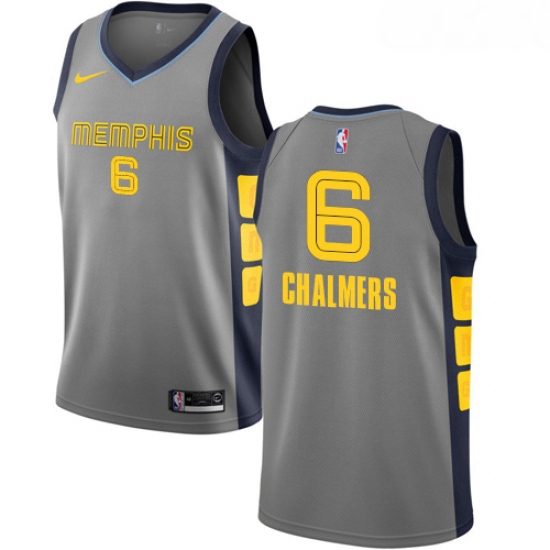 Womens Nike Memphis Grizzlies 6 Mario Chalmers Swingman Gray NBA Jersey City Edition