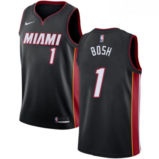 Womens Nike Miami Heat 1 Chris Bosh Swingman Black Road NBA Jers