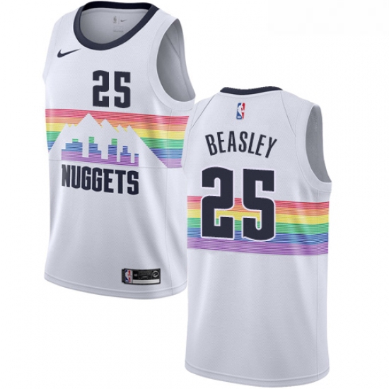 Womens Nike Denver Nuggets 25 Malik Beasley Swingman White NBA J