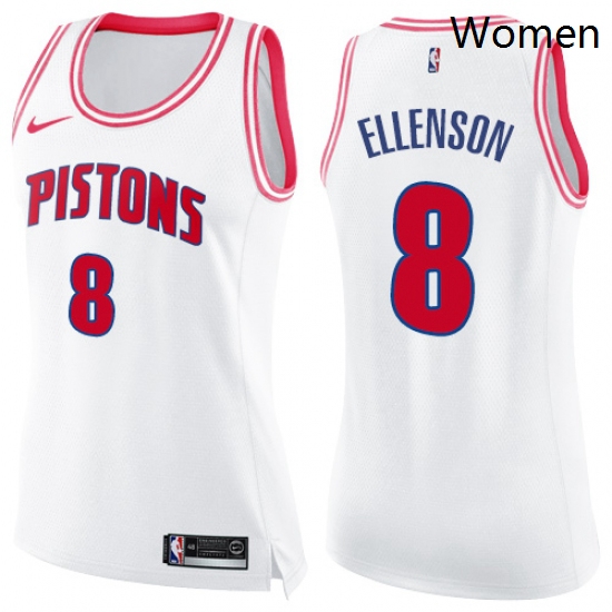 Womens Nike Detroit Pistons 8 Henry Ellenson Swingman WhitePink Fashion NBA Jersey