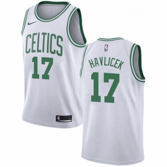 Womens Nike Boston Celtics 17 John Havlicek Authentic White NBA 