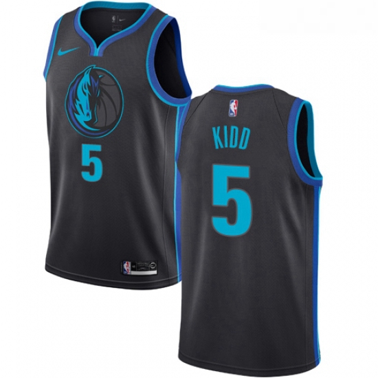 Womens Nike Dallas Mavericks 5 Jason Kidd Swingman Charcoal NBA Jersey City Edition