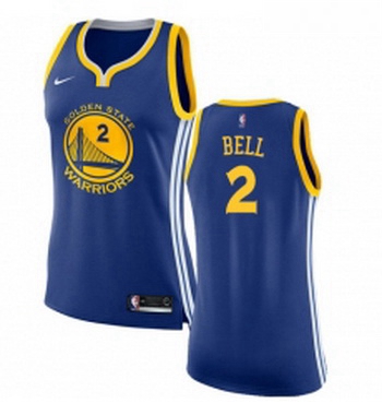 Womens Nike Golden State Warriors 2 Jordan Bell Authentic Royal Blue Road NBA Jersey Icon Edition