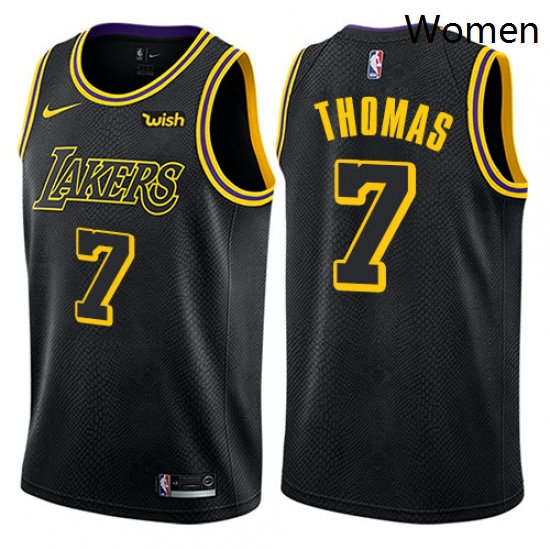 Womens Nike Los Angeles Lakers 7 Isaiah Thomas Swingman Black NBA Jersey City Edition