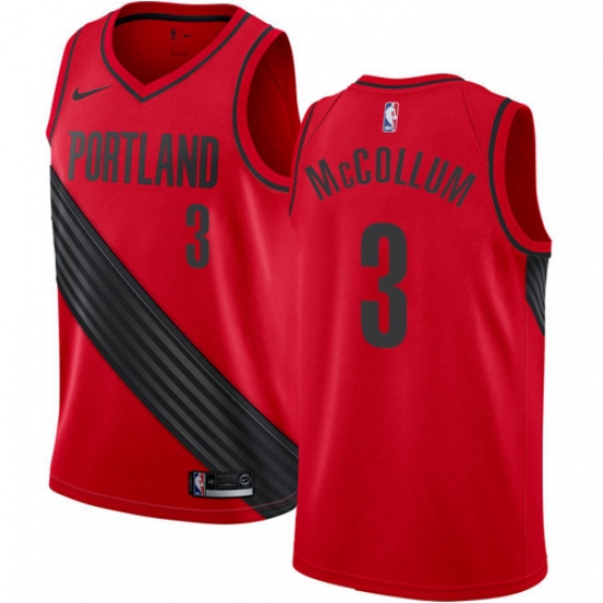 Womens Nike Portland Trail Blazers 3 CJ McCollum Swingman Red Alternate NBA Jersey Statement Edition