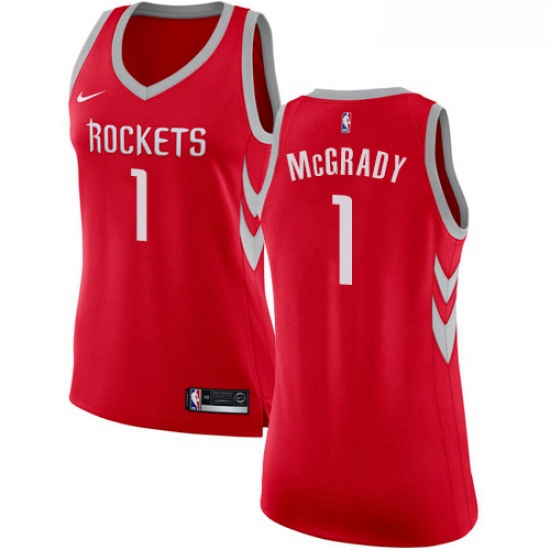 Womens Nike Houston Rockets 1 Tracy McGrady Swingman Red Road NB