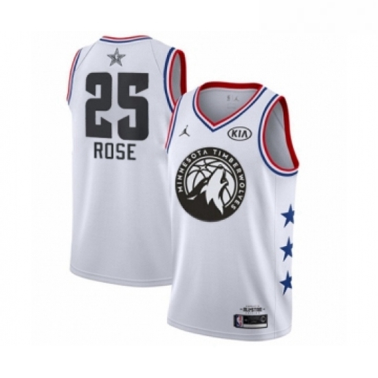 Womens Minnesota Timberwolves 25 Derrick Rose Swingman White 2019 All Star Game Basketball Jersey